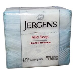 Jergens Mild Soap Cleans Refreshens 3 Bars 9 Oz Total Net Weight New Sealed